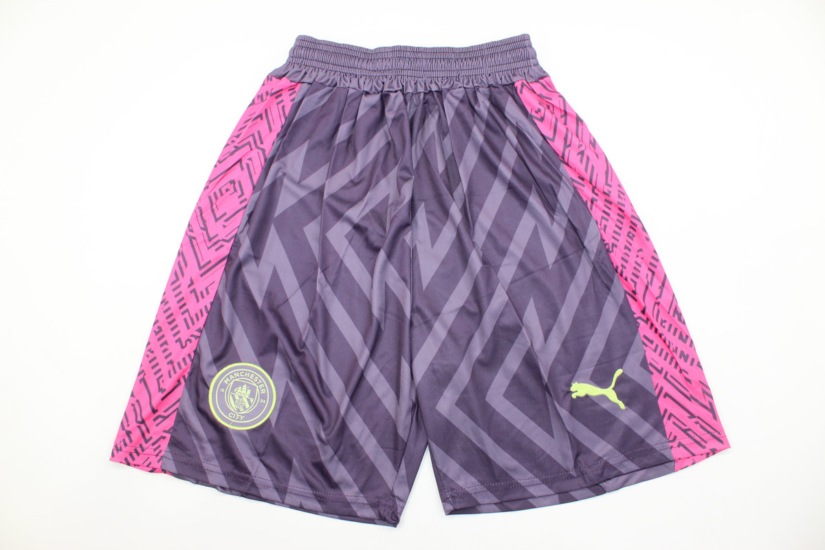AAA Quality Manchester City 23/24 GK Purple Soccer Shorts